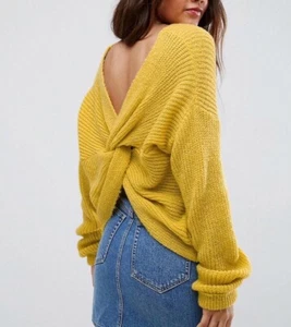 JUMPER ASOS AMARILLO GRUESO TEJIDO DE PUNTO TORCIDO MANGA LARGA TALLAS 4 A 14 - Imagen 1 de 9