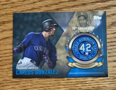 CARLOS GONZALEZ 2017 Topps #JRPC-CG Jackie Robinson Commemorative Patch Relic - Image 1 of 2