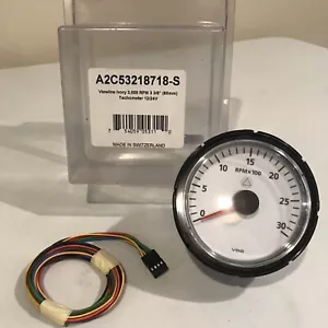 NOS VDO Viewline Ivory Tachometer Gauge 3000 RPM 85mm 3-3/8" 12V @H8 - Bild 1 von 3