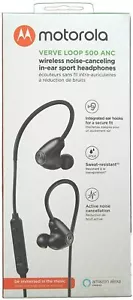 Auriculares originales Motorola Verve Loop 500 ANC Bluetooth compatibles con Alexa (negros) - Imagen 1 de 4