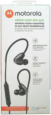 Original Motorola Verve Loop 500 ANC Bluetooth Earbuds Alexa Compatible (Black) - Image 1 of 4
