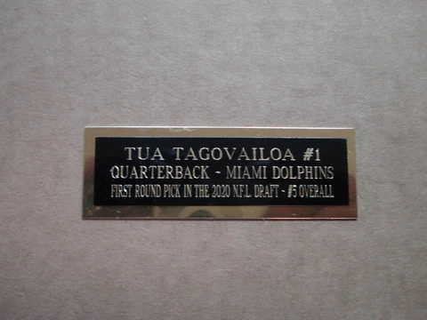 Tua Tagovailoa Football Card Miami Dolphins Card Plaque Nameplate 1" X 3" Cover