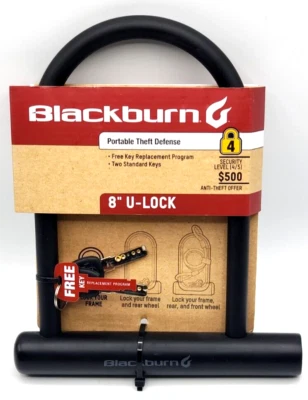 Bloqueo de bicicleta Blackburn portátil defensa contra robo 8” bloqueo en U nuevo en paquete Foto 1 de 2