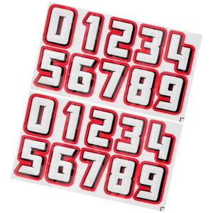 2 Sets of Decorative Helmet Stickers Number Design Helmet Stickers Soccer - Picture 1 of 12