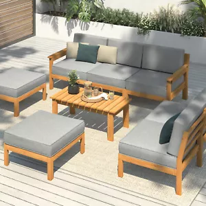 Livsip Outdoor Furniture Sofa Set Garden Lounge Patio Furniture Setting 8 Piece - Picture 1 of 10