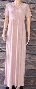 Women Short Sleeves V-Neck Maxi Dress Casual Long Size Large - Picture 1 of 6