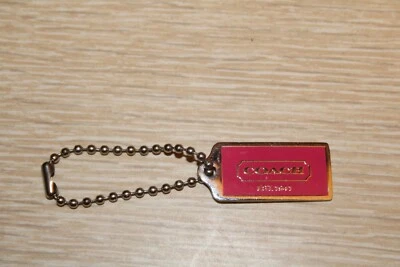 COACH Pequeño Llavero Pequeño Rosa Plata Metal Etiqueta Colgante Cartera Repuesto Dije Foto 1 de 4