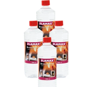 Flamax Brennstoff-Gel 4 x 1000ml pastös - für Innen und Außen - - Bild 1 von 1