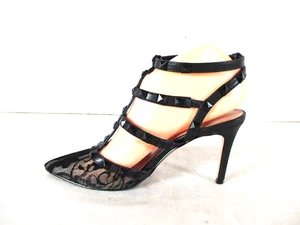 Mix No 6 schwarze hochhackige Damenschuhe mit Spitze und Riemchen 6 M (SW38) - Bild 1 von 12