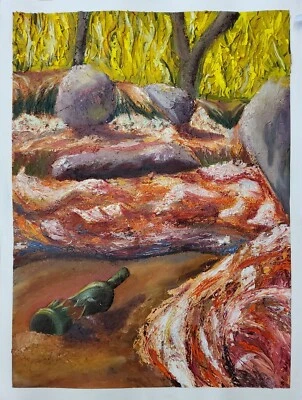 Pintura al óleo original - En agua caliente. 22" x 28". Óleo sobre panel. 2022 Foto 1 de 3