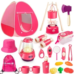 Kinder Camping Set für Mädchen - Camping Zelt Spielzeug für Mädchen Indoor Outdoor Prete... - Bild 1 von 7