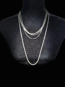 3 collane a catena HEIDI Klum argento, nero - Foto 1 di 4