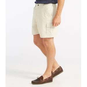 NWT L.L. Bean Stone Tropic-Weight Cargo Shorts Comfort Waist 6" Inseam Size 38 - Picture 1 of 14