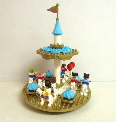 Lego DUPLO Amusement Park Large Rotating Carousel Merry Go Round 8 Horses & Kids - Image 1 of 4
