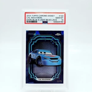 Coches Disney Topps 2024 cromados Cal Weathers #122 azul lava/75 PSA 10 - Imagen 1 de 3