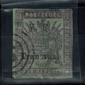 TRANSVAAL 1879 SG 148 varietà 3d malva su verde imperf usato GIOCO PERFETTO VARIETÀ NON ELENCATO - Foto 1 di 2