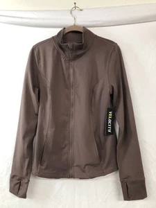 Chaqueta deportiva para mujer Velocity marrón cremallera completa nueva con etiquetas con orificios para el pulgar talla L grande - Imagen 1 de 6