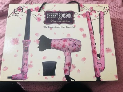 Le Angelique Cherry Blossom Hair Tool Set Pink Dryer + Flat Iron + Curling Wand - Image 1 of 4