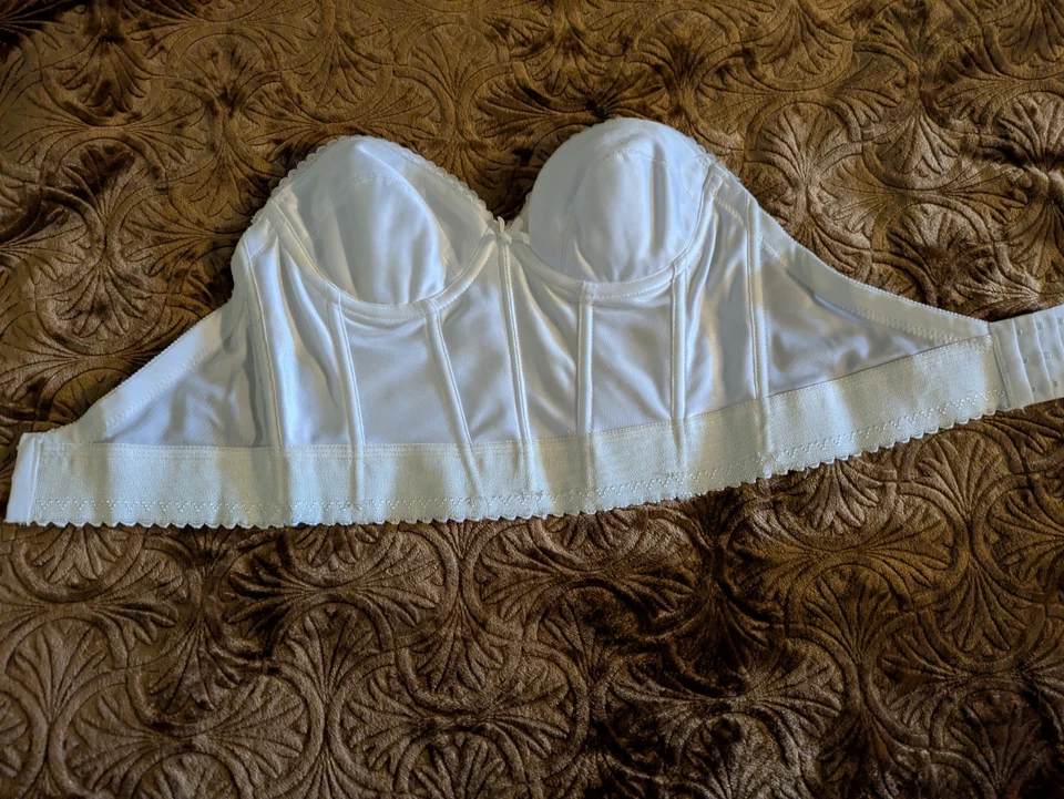 Top corsé bustier vintage, marfil, deshuesado, 34B, exterior satinado Foto 1 de 4