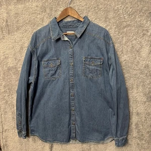 Life is Good Giacca Camicia Donna Denim Chambray con Tasche Bottoni Tg XXL - Foto 1 di 7