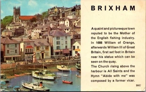 Postal de barcos BRIXHAM Madre de la Industria Pesquera Inglesa Reino Unido - Imagen 1 de 2