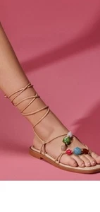 SCHUTZ Gem Atanado Leather Sandals By Anthropologie Size 9.5/10B Light Nude - Picture 1 of 6