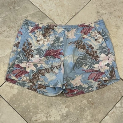Reyn Spooner Lined Swim Trunks Mens Medium Blue Floral Board Shorts Hawaiin USA - Image 1 of 4