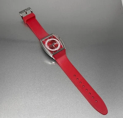 Vtg Dolce Gabbana D&G SUMMERLAND WATCH DW0069 Red Rubber Crystal mens/womens - Image 1 of 4