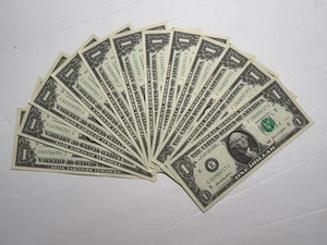 TWELVE (12 ) $1 BILLS With Sequential Serial Numbers | B-Day Note | UNCIRCULATED - Picture 1 of 3