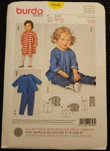 Burda Kids Super Easy Baby's Loose Long Top Dress & Pants 6M-3T UNCUT Pattern - Picture 1 of 8