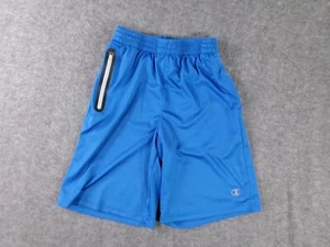Champion Shorts Youth 10 Blue Basketball Sports Bottoms Zip Pocket Loose Baggy - Picture 1 of 12
