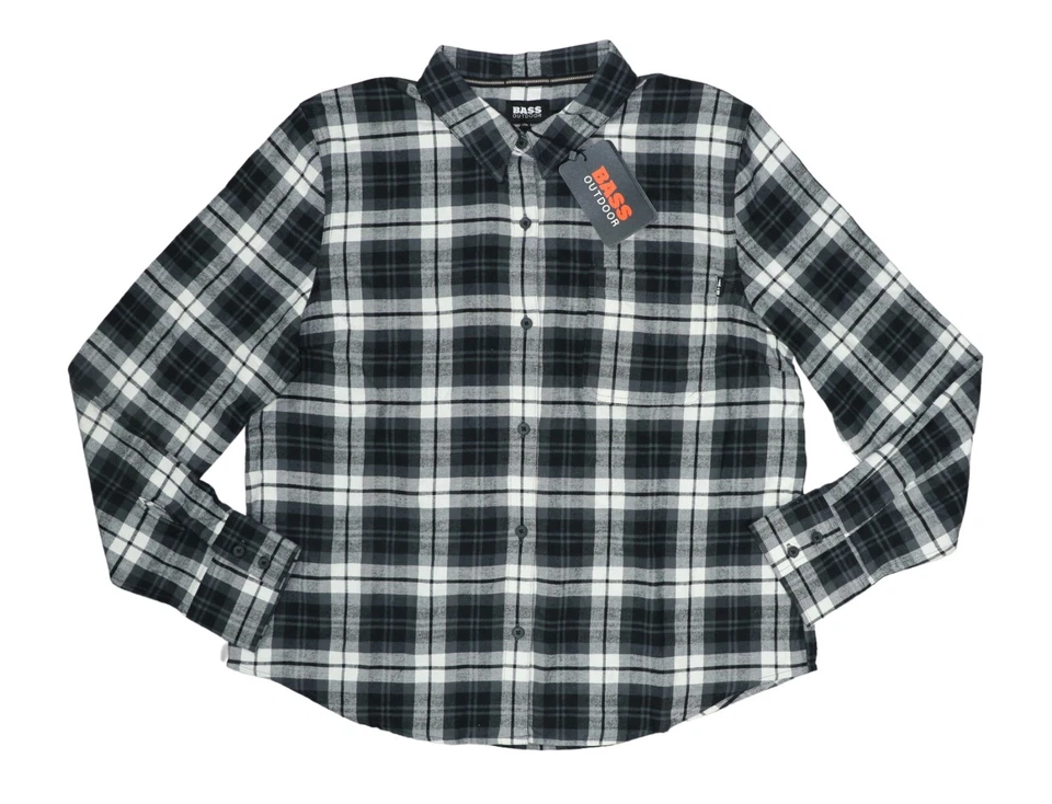 Camisa para mujer Bass Outdoor Windsor de franela a cuadros con botones XL NUEVA CON ETIQUETAS asfalto Foto 1 de 1