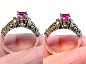 Color Change Lab Alexandrite Size 7 Ring 925 Sterling Silver Vintage Style USA - Picture 1 of 6