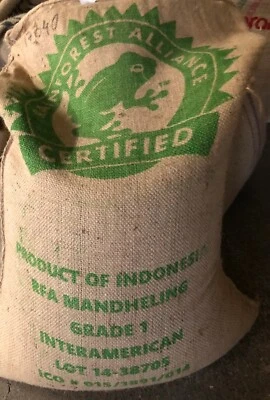 5LB INDONESIA SUMATRA MANDHELING UNROASTED GREEN COFFEE BEANS - ARABICA - Image 1 of 4
