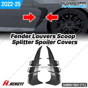 Carbon Fiber Style Tape-On Side Fender Vent Duct Trims For Toyota GR86 2022-2025 - Picture 1 of 6