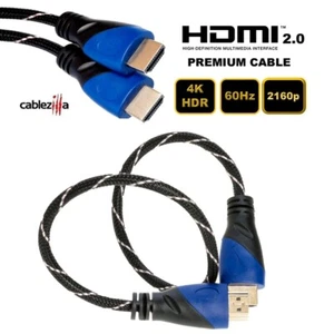 Cable trenzado premium HDMI 2.0 3 PIES 4K ARC 60Hz HDR 2160p 3D -PC HDTV PS4/5 Xbox - Imagen 1 de 6