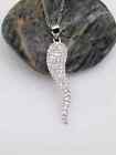 2.00 Ct Round Cut Lab Created Diamond Women's Horn Pendant 14k White Gold Plated