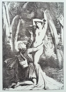 Apollon Daphne THEODORE CHASSERIAU Curiosa LITHOGRAPHIE Erotica Erotique XIX° - Picture 1 of 2