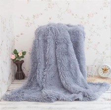 Warm Bed  Throw Over Blanket Sofa Fluffy Shaggy Cozy Bedspread Home 130*160cm
