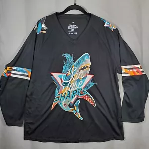 NHL San Jose Sharks Uprising Hockey Jersey Mens Medium Tristan Eaton Black Teal - Picture 1 of 8