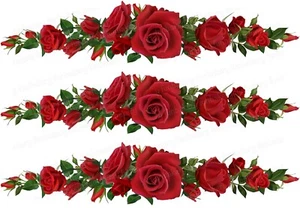 Blumen Rosen Tortenband Bordüre Bild Party Deko Geburtstag Girlande essbar rot - Bild 1 von 13