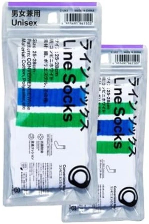 Juego de 2 Calcetines Family Mart Color Line Blanco Conveniencia Unisex 25-28cm Japón Foto 1 de 2
