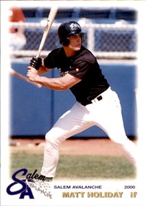 2000 Salem Avalanche Grandstand #15 Matt Holiday Stillwater Oklahoma OK Card