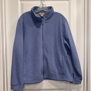 Woolrich Sweater Women's XL Blue Fleece Long Sleeve Full Zip Soft Pockets - Picture 1 of 9