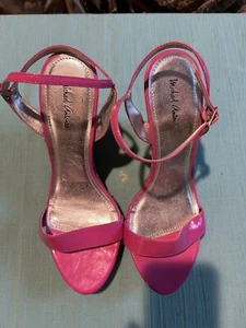 Pink Michael Antonio Black Wedge Shoes Size 10 Pre-owned - Picture 1 of 4