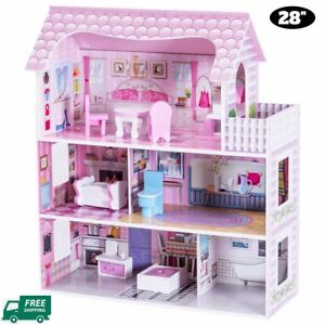 Casa de Juego para Muñecas Barbie para Niñas 4 Levels 8 pieces 5 rooms 28"