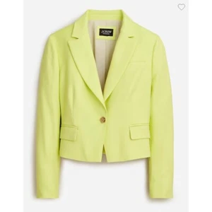 J. Crew Collection Cropped Blazer aus drapiertem Twill hell Kiwi Damen 12 neu mit Etikett - Bild 1 von 15