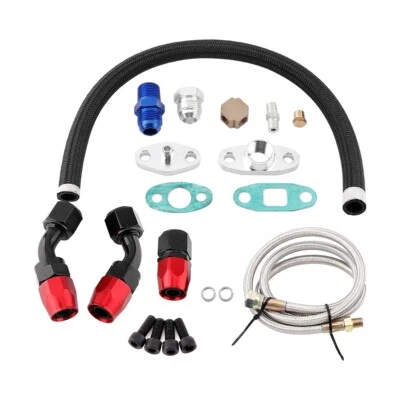 Línea de retorno de alimentación de aceite turbo AN10 montaje adaptador brida juntas para T3 T4 GT35 EE. UU. Foto 1 de 4