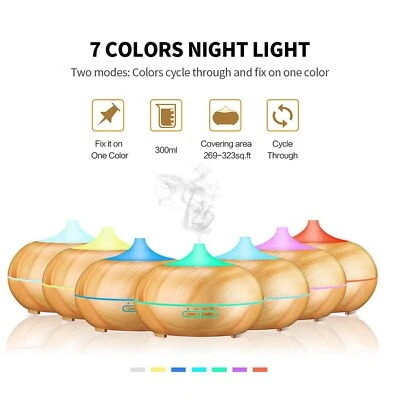 Aroma Diffuser for Essential Oil 4 Timer Setting Wood Grain Cool Mist Humidifier - Image 1 of 4