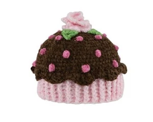 New San Diego Hat BROWN CUPCAKE Bonnet Beanie 6-12 Months Baby Girl Shower gift - Picture 1 of 2